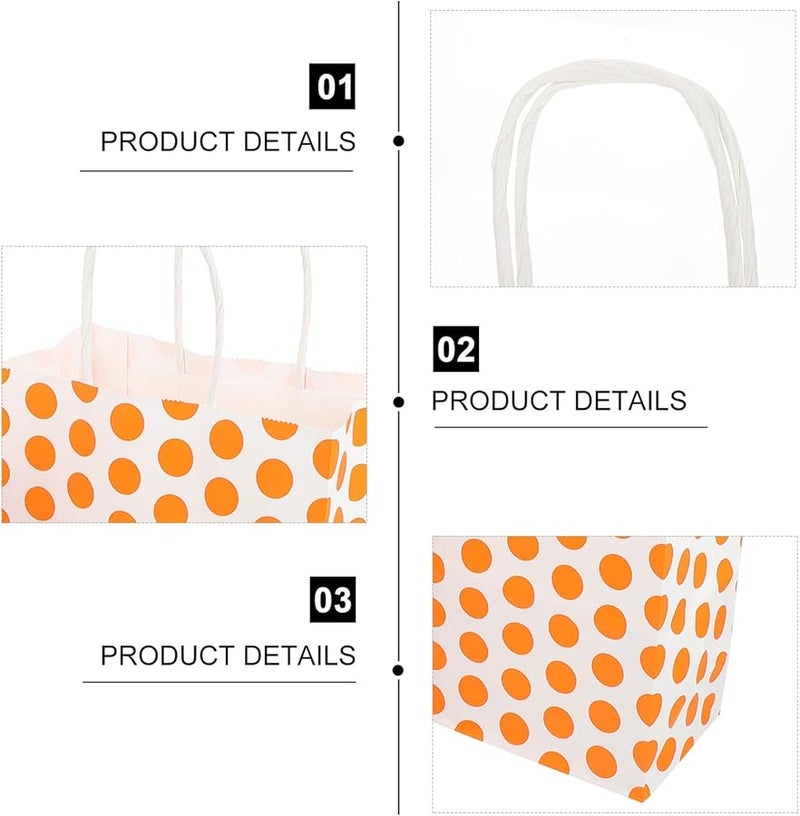 Kraft Paper Bags With Handles 12Pcs Recyclable Present Party Favor Shopping Packaging - Image 3